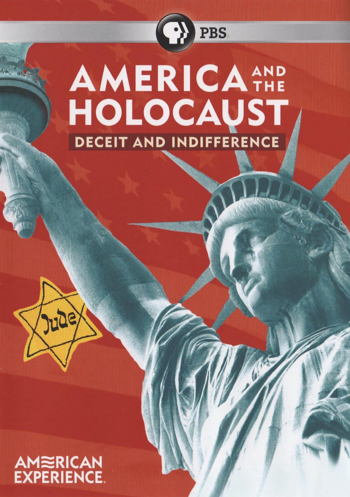 PBS “America and the Holocaust” poster with the Statue of Liberty and a yellow Star of David badge.