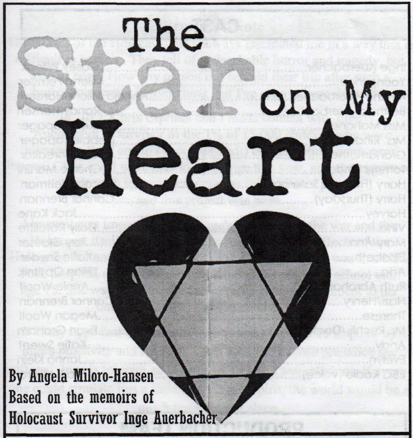 Poster reading “The Star on My Heart” above a heart divided by a Star of David.