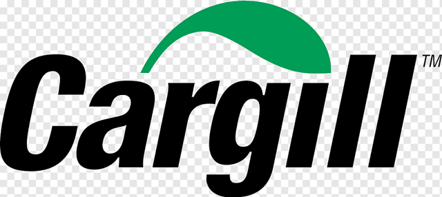 Cargill logo with a bold black wordmark beneath a sweeping green arch.