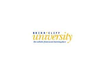 Briar Cliff University logo with small blue and orange name text and a gray tagline.