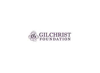 Gilchrist Foundation logo with black serif name text beside a circular black monogram.