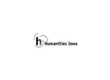 Humanities Iowa logo with black name text and a dotted circle around a lowercase h.