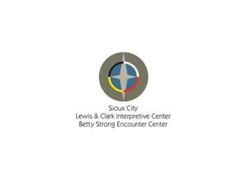 Lewis & Clark logo with a blue, red, and white compass-star mark inside a gray circle above black center text.