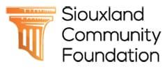 Siouxland Community Foundation logo with an orange classical column beside black name text.